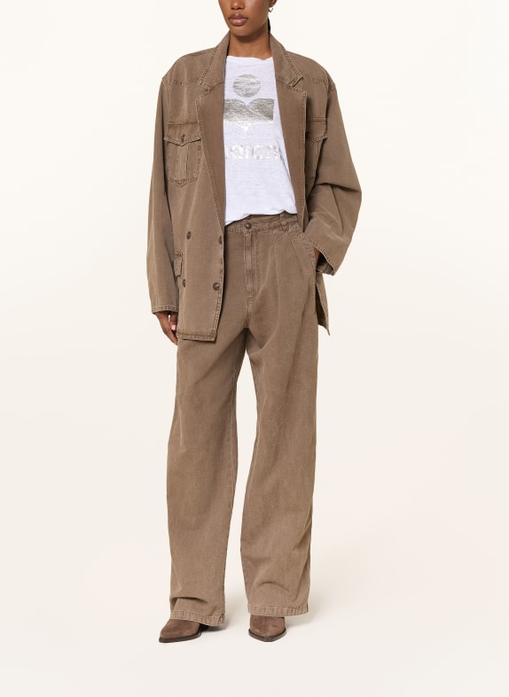MARANT ÉTOILE Wide Leg Jeans NADINE 50DZ Dark Bronze
