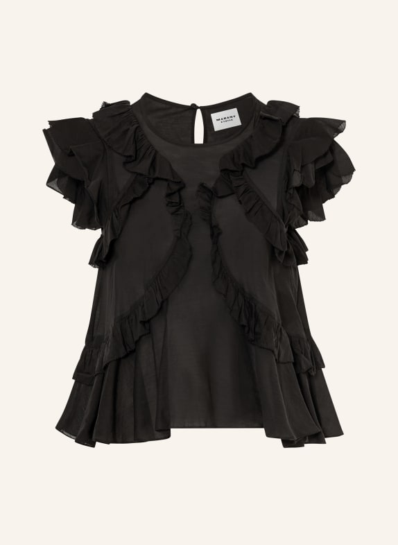MARANT ÉTOILE Blusentop NALOU mit Rüschen SCHWARZ