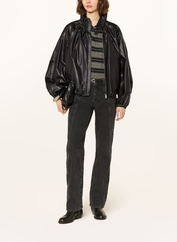 MARANT ÉTOILE Bunda NEELA v koženém vzhledu ČERNÁ