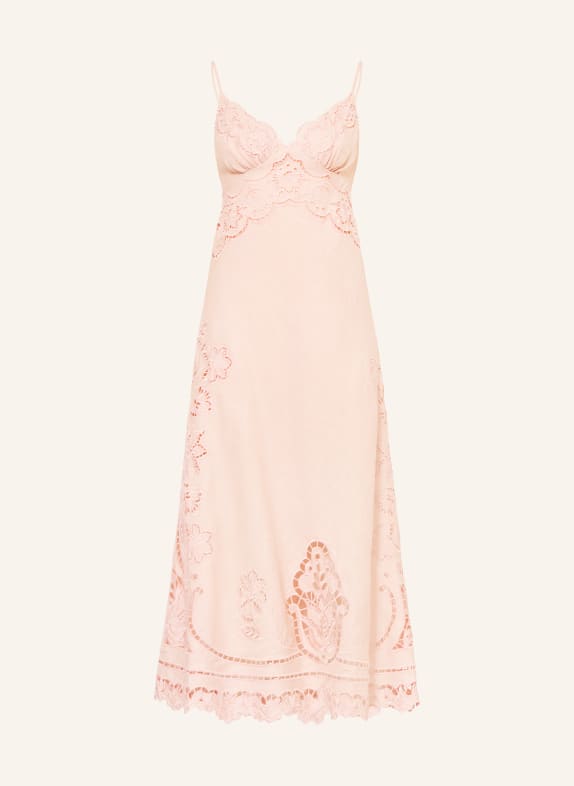 FARM RIO Šaty s krajkou s otvory SVĚTLE RŮŽOVÁ