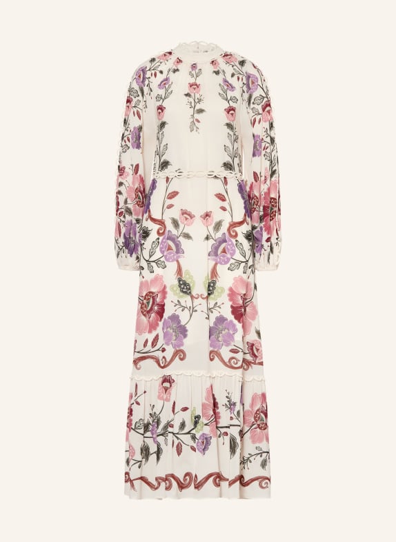 FARM RIO Kleid ROCOCO mit Rüschen WEISS / LILA / DUNKELGRÜN