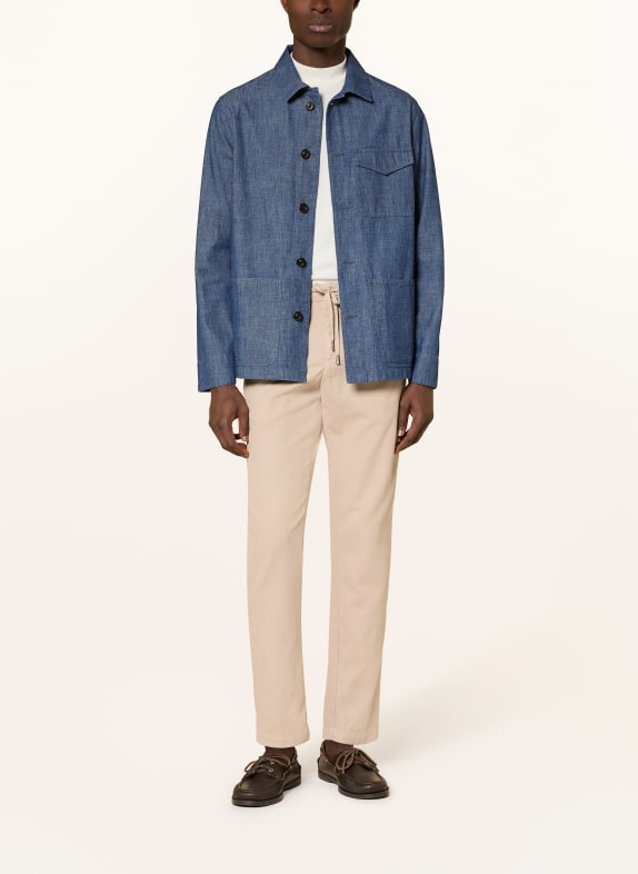 BOGLIOLI Overshirt in denimlook DONKERBLAUW