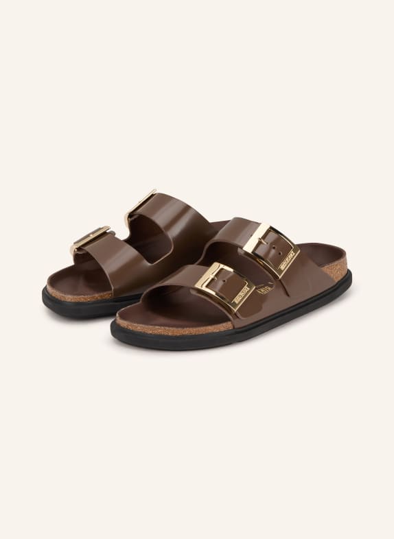 BIRKENSTOCK Pantoletten ARIZONA DROPLET BUCKLE DUNKELBRAUN
