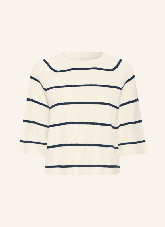 ICHI Strickshirt IHBOSTON ECRU / DUNKELBLAU