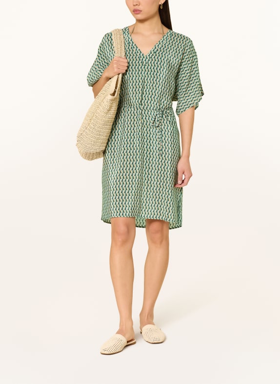 CYELL Beach dress GRAOOVY GRAPHIC LIGHT GREEN / COGNAC / DARK GREEN