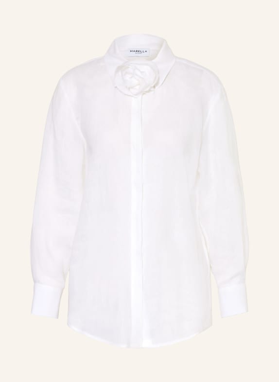 MARELLA MLSEDITORE linen blouse with detachable bow tie WHITE