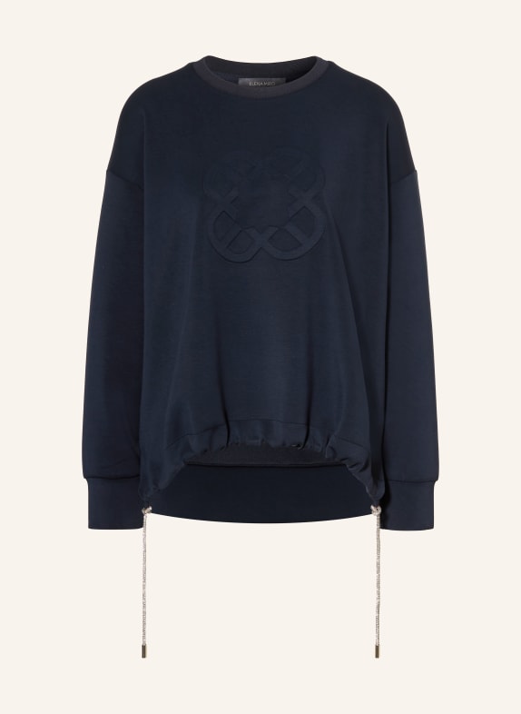 ELENA MIRO Mikina s ozdobnými kameny TMAVĚ MODRÁ