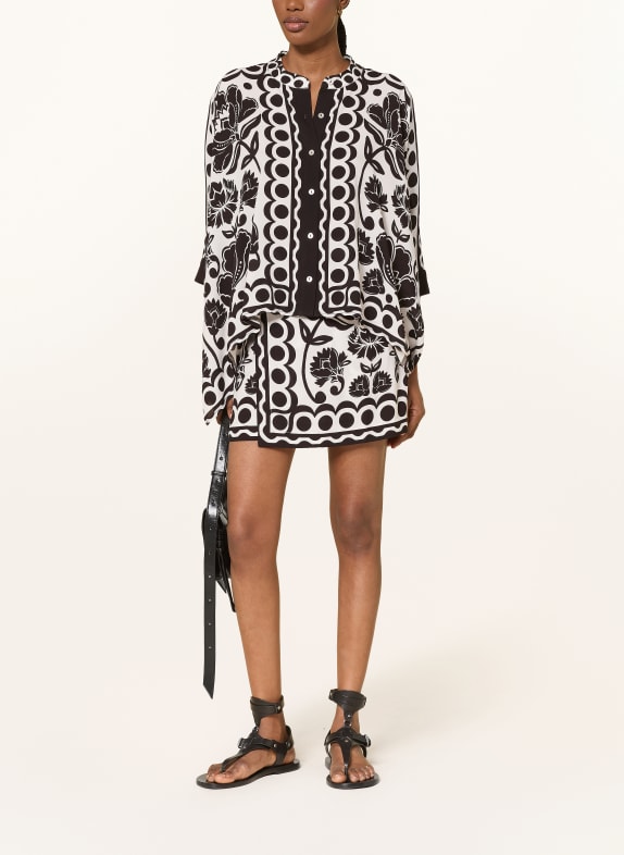 FARM RIO Wickelrock FLORAL ARABESQUE SCHWARZ / WEISS