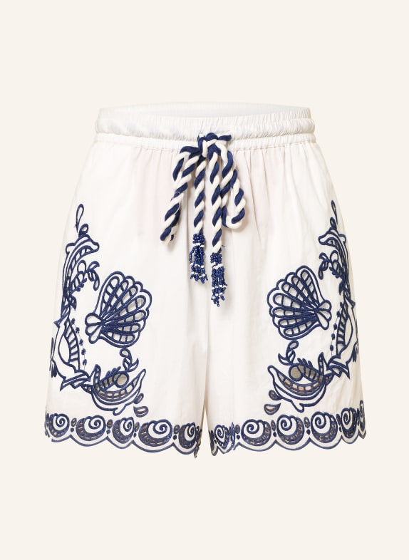 FARM RIO Shorts GARDEN TILES mit Lochspitze WEISS / DUNKELBLAU