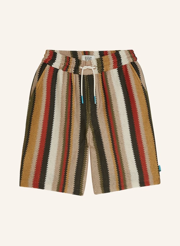 SCOTCH & SODA Häkelshorts BEIGE / DUNKELBRAUN / DUNKELROT