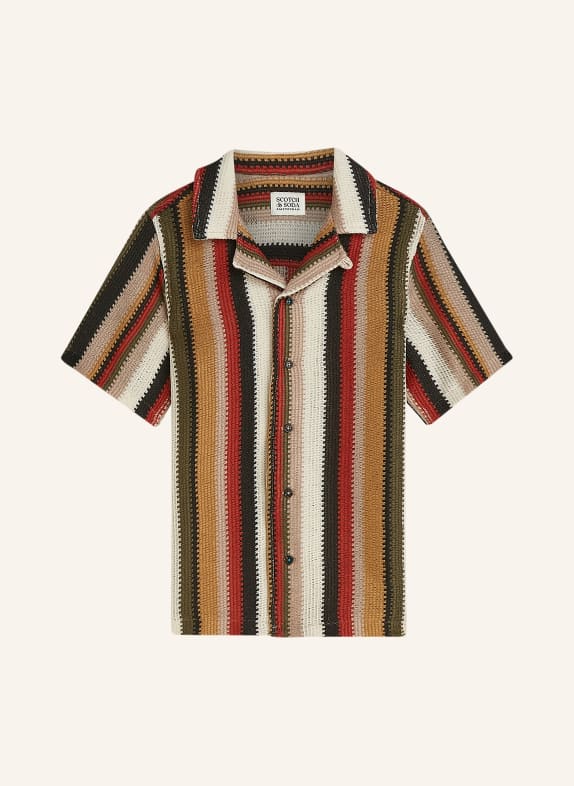 SCOTCH & SODA Häkelhemd BEIGE / DUNKELBRAUN / DUNKELROT