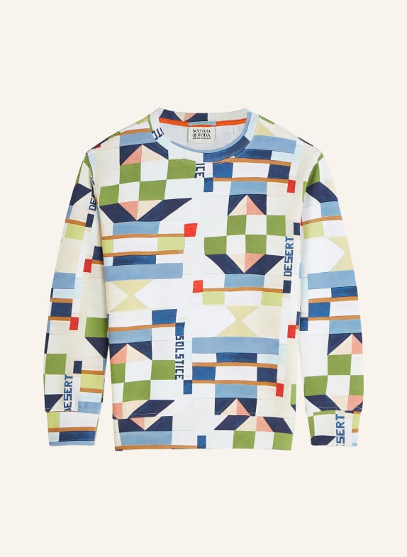 SCOTCH & SODA Sweatshirt CREME / GRÜN / BLAU