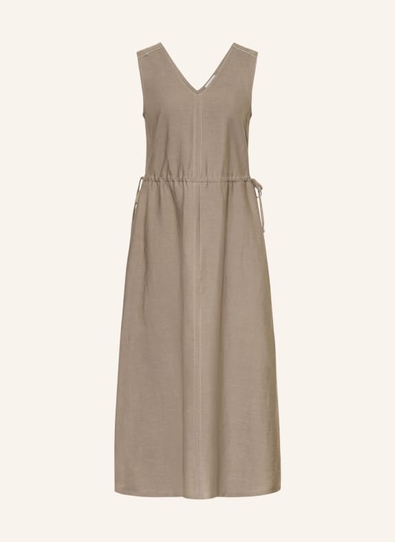 PESERICO Kleid mit Leinen HELLBRAUN