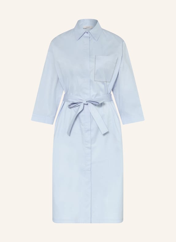 PESERICO Hemdblusenkleid mit Schmucksteinen und 3/4-Arm HELLBLAU