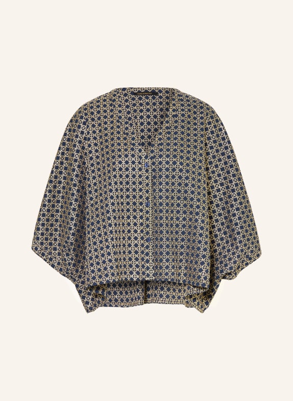 Greek Archaic Kori Blouse with 3/4 sleeves DARK BLUE / GOLD