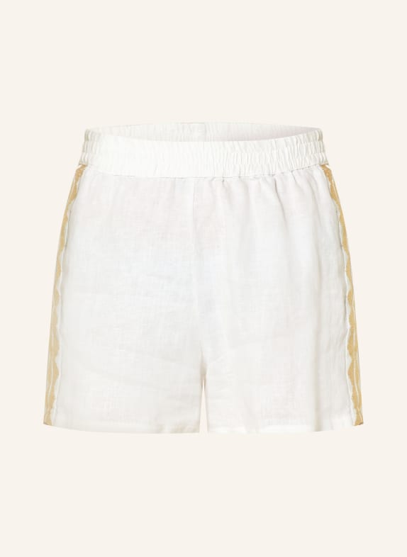 Greek Archaic Kori szorty lniane BIAŁY / ZŁOTY