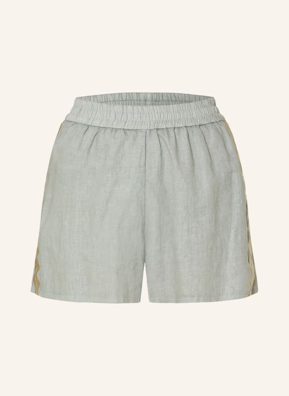 Greek Archaic Kori szorty lniane SZARY / ZŁOTY