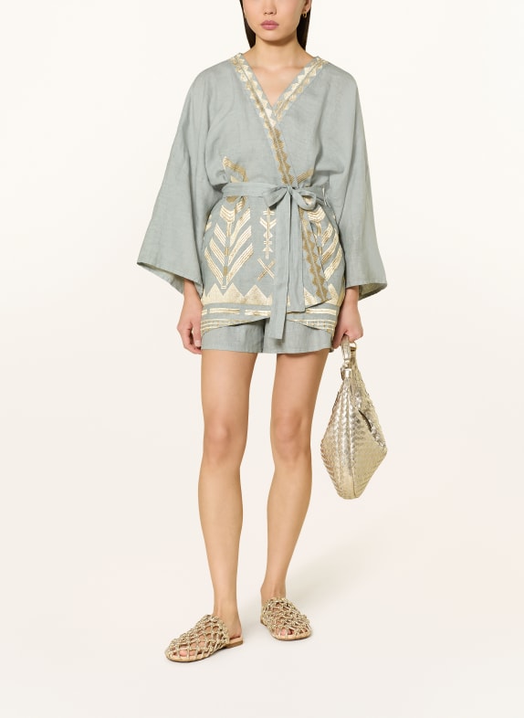 Greek Archaic Kori Linnen shorts GRIJS / GOUD