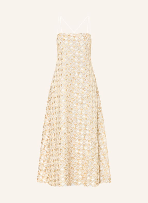 Greek Archaic Kori Plážové šaty MAXI FLAKES KRÉMOVÁ / ZLATÁ