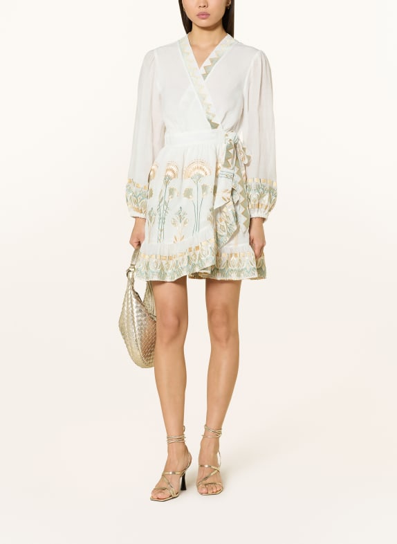 Greek Archaic Kori Strandkleid MINI PAPYRUS WEISS / GOLD / TÜRKIS