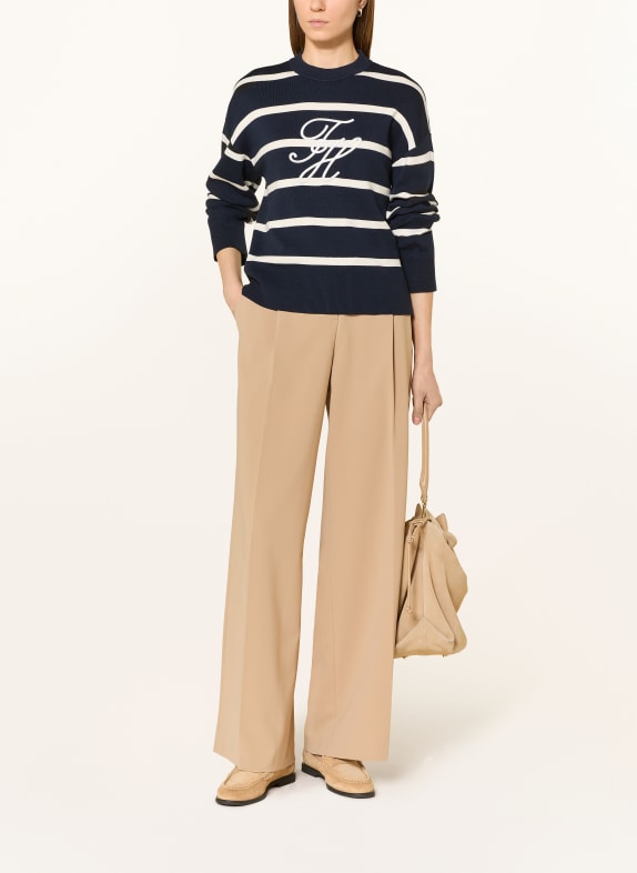 TOMMY HILFIGER trui DONKERBLAUW / WIT