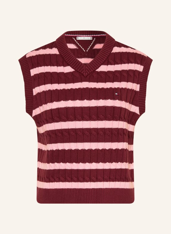 TOMMY HILFIGER Pullunder DUNKELROT / ROSA
