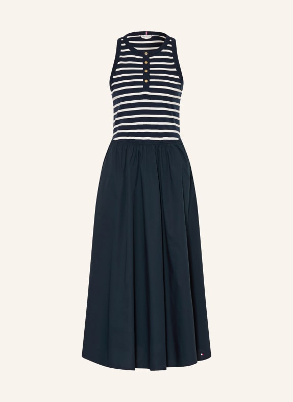 TOMMY HILFIGER Kleid im Materialmix DUNKELBLAU / ECRU