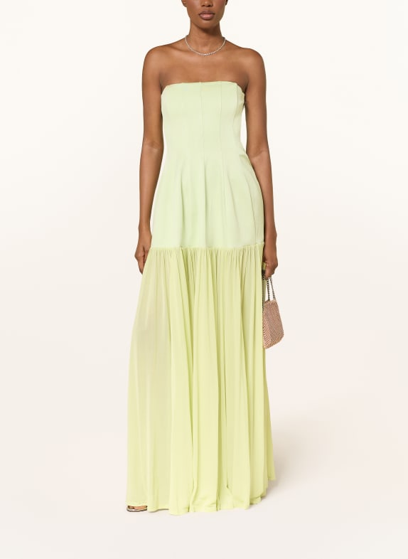 SIMKHAI Off-Shoulder-Kleid im Materialmix HELLGRÜN