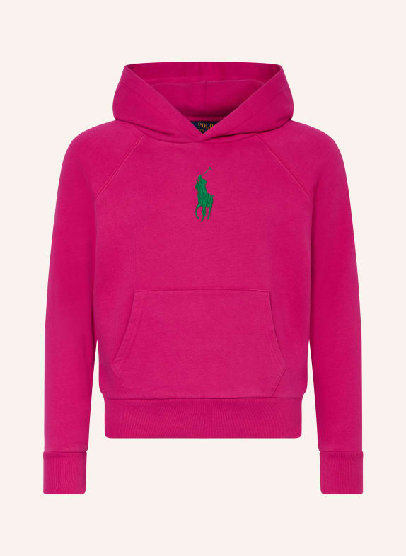 POLO RALPH LAUREN bluza z kapturem MOCNORÓŻOWY