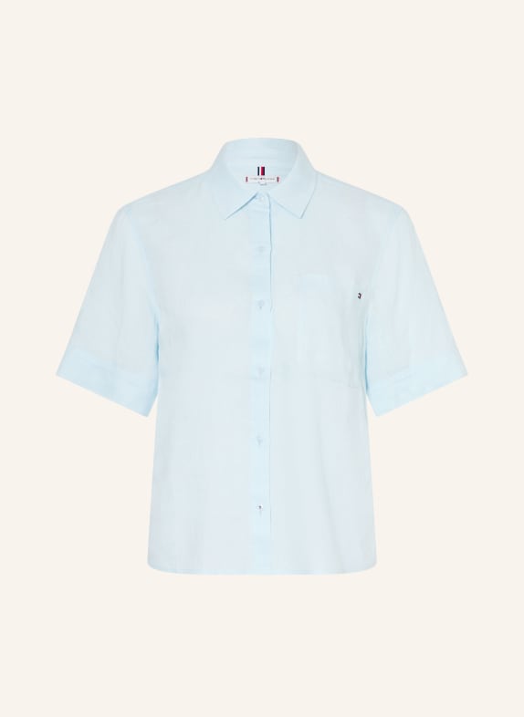 TOMMY HILFIGER Hemdbluse aus Leinen HELLBLAU