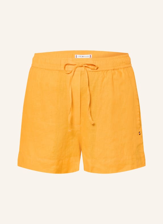 TOMMY HILFIGER linen shorts NEON ORANGE