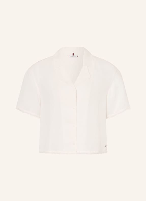 TOMMY HILFIGER Blusenshirt mit Leinen WEISS