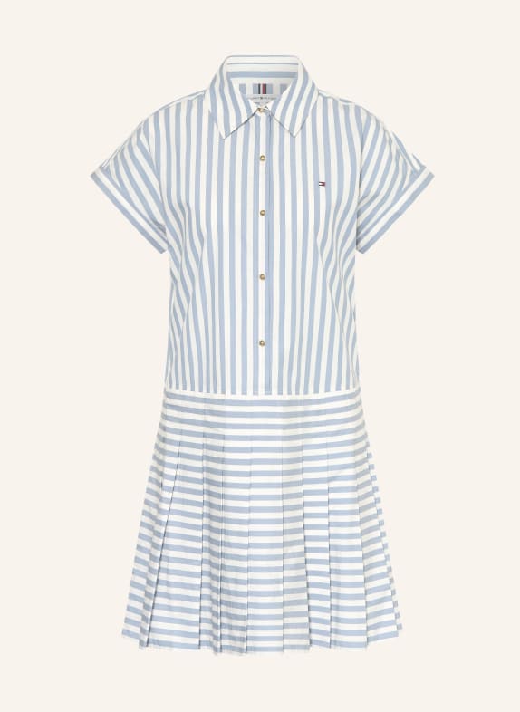 TOMMY HILFIGER robe chemise BLEU CLAIR / ÉCRU