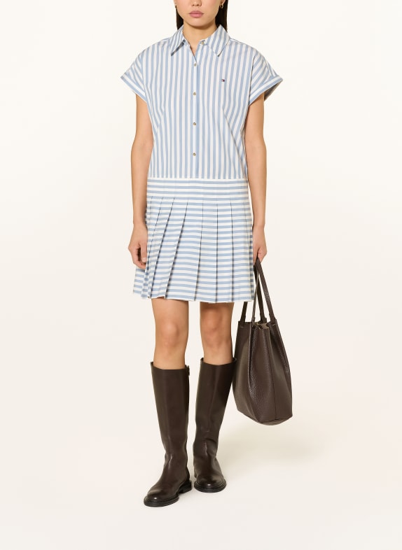 TOMMY HILFIGER robe chemise BLEU CLAIR / ÉCRU