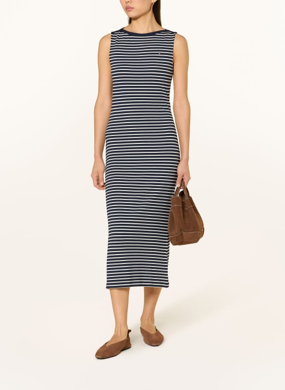 TOMMY HILFIGER robe en jersey BLEU FONCÉ / ÉCRU