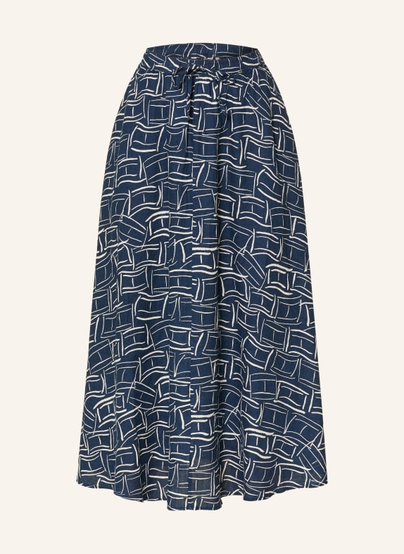TOMMY HILFIGER Leinenrock DUNKELBLAU / WEISS