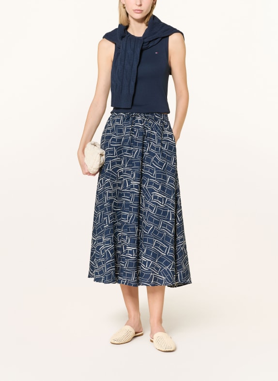 TOMMY HILFIGER Linnen rok DONKERBLAUW / WIT