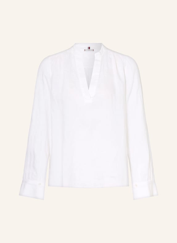 TOMMY HILFIGER Blusenshirt aus Leinen WEISS