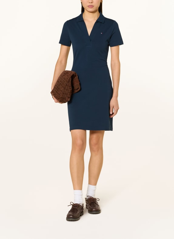 TOMMY HILFIGER Piqué-Kleid DUNKELBLAU