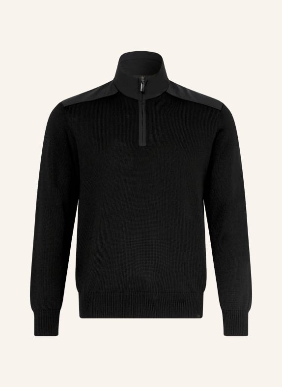 PAUL & SHARK Troyer im Materialmix SCHWARZ