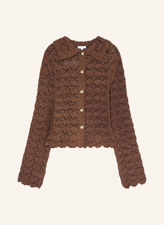 MRS & HUGS háčkovaná vesta HNĚDÁ