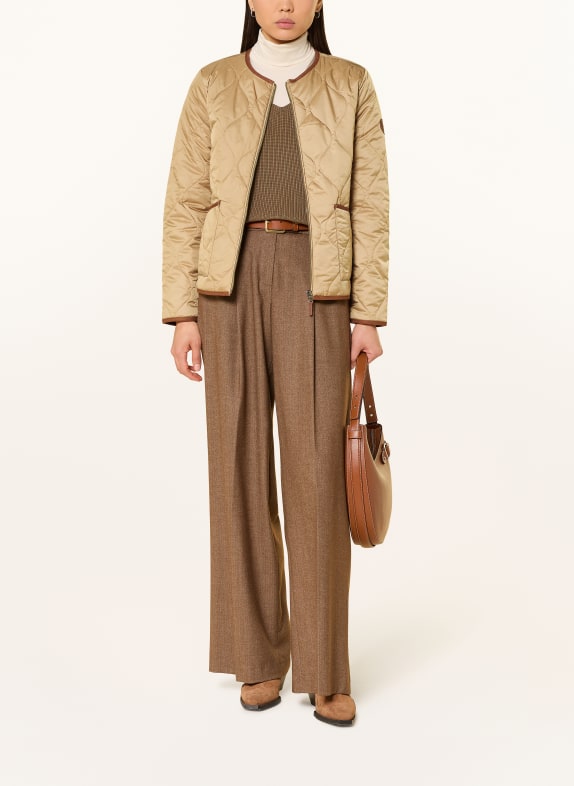 LAUREN RALPH LAUREN quilted jacket BEIGE / LIGHT BROWN