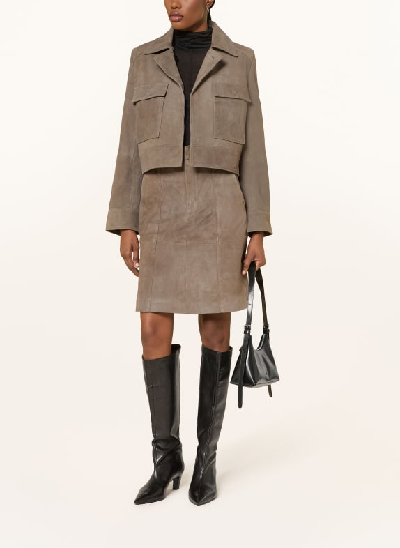 InWear CARNIKAIW leather jacket GRAY