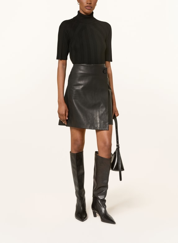 InWear Wickelrock HADLEEIW aus Leder SCHWARZ