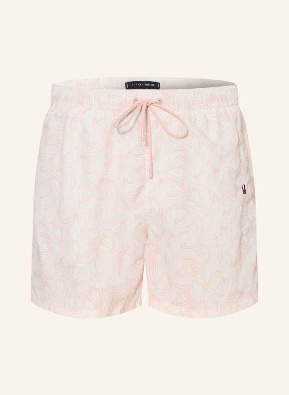 TOMMY HILFIGER Badeshorts WEISS / HELLROT
