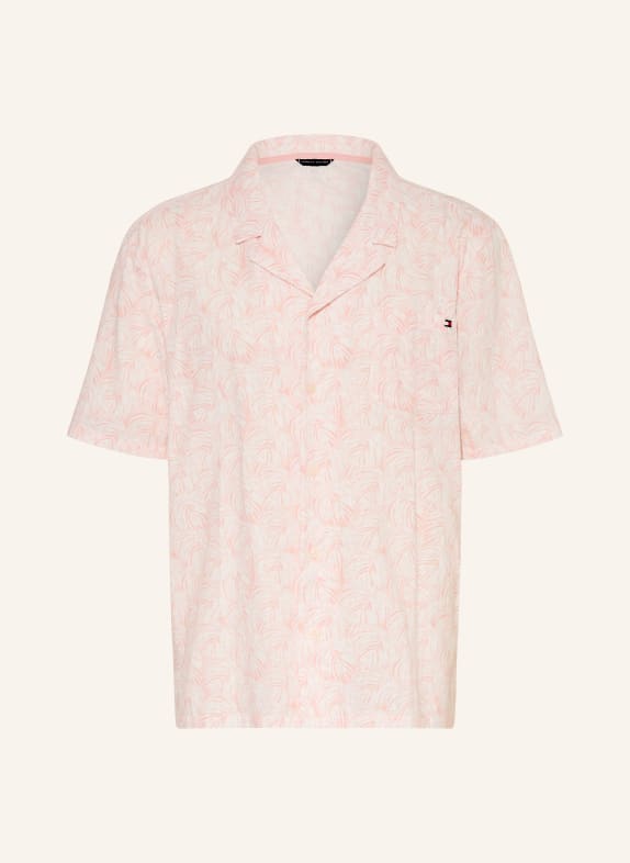 TOMMY HILFIGER Kurzarm-Hemd Comfort Fit WEISS / ROSÉ