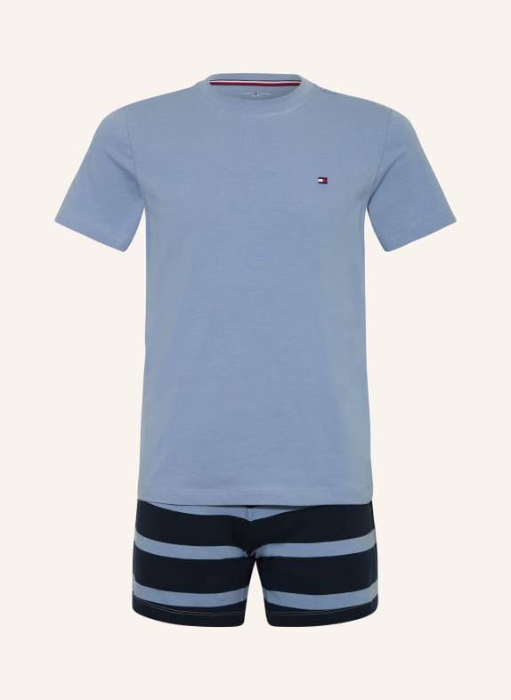 TOMMY HILFIGER Shorty-Schlafanzug HELLBLAU / DUNKELBLAU