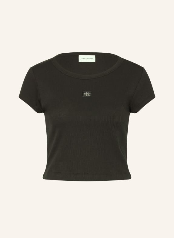Calvin Klein Jeans Cropped-Shirt SCHWARZ