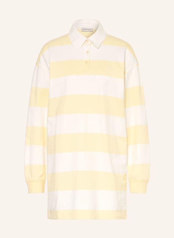 Calvin Klein Jeans Jersey-Polokleid HELLGELB / WEISS