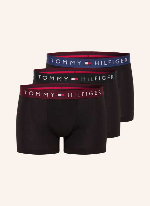 TOMMY HILFIGER 3er-Pack Boxershorts SCHWARZ / DUNKELROT / DUNKELBLAU